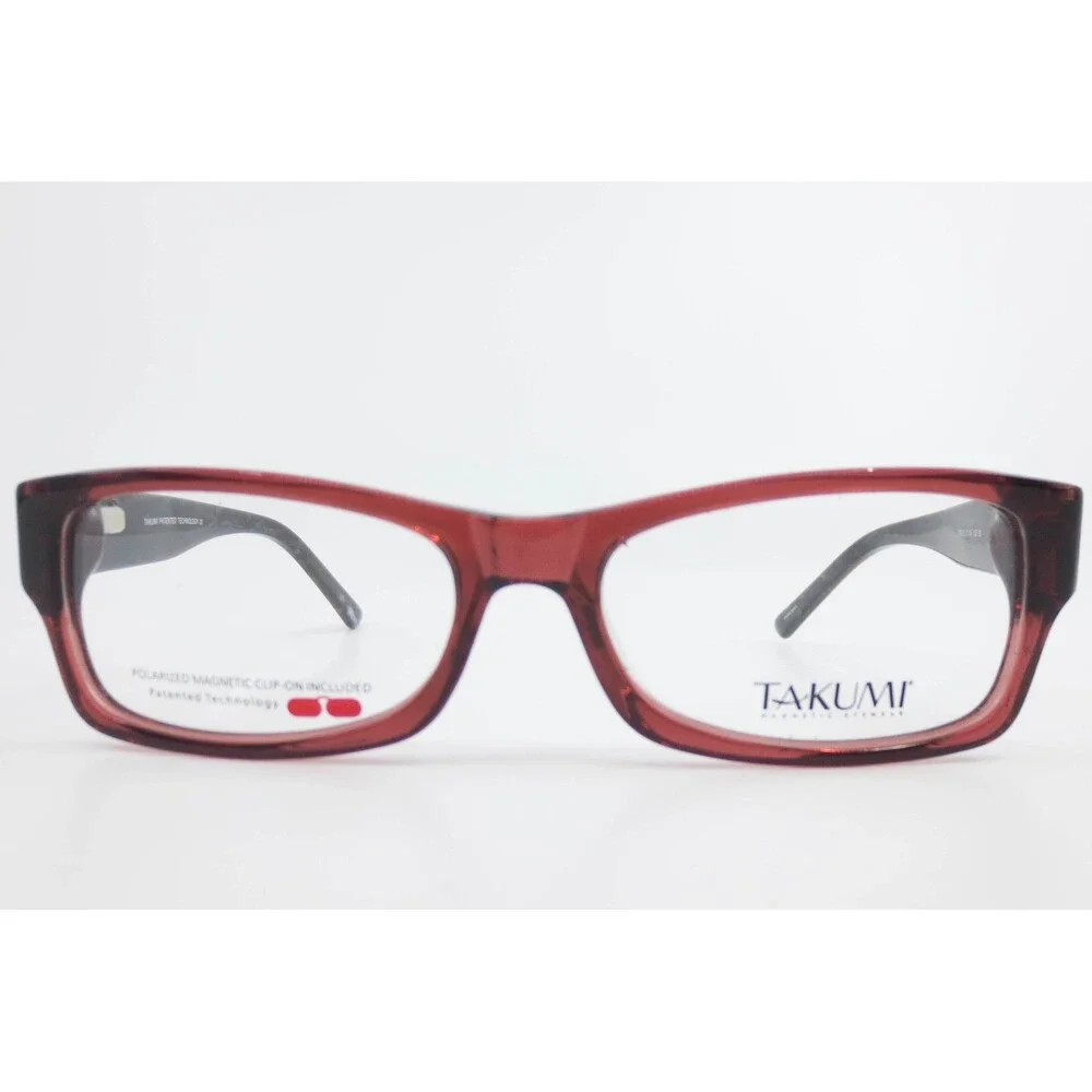 Takumi T9923 Burgundy Marbled Magnetic Eyewear Frames 51/16 135 30 Demo Lenses